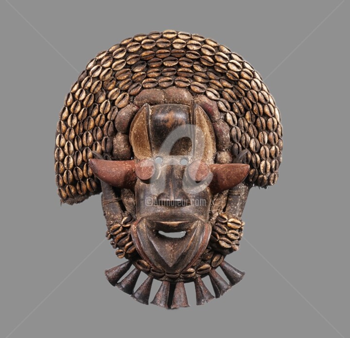 Masque Dan yacouba art tribal art premier KA22MD006A 雕塑, 17.7x12.6 in