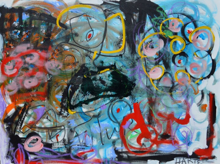 Painting titled "Girl with Flowers" by Paul Hartel, Original Artwork, Acrylic Mounted on Wood Stretcher frame