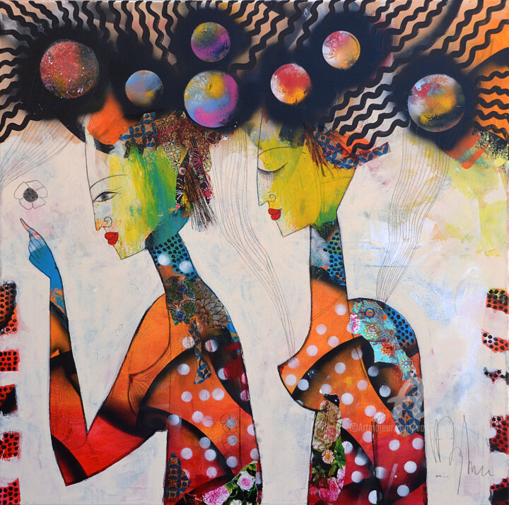 Peinture intitulée "Lucy in the sky" par Valérie Depadova, Œuvre d'art originale, Acrylique