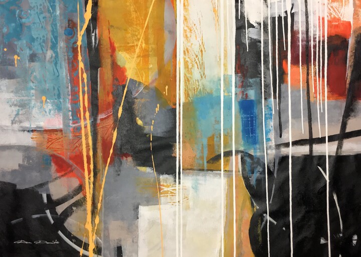 Painting titled "Abstract passion" by Dam Domido, Original Artwork, Acrylic