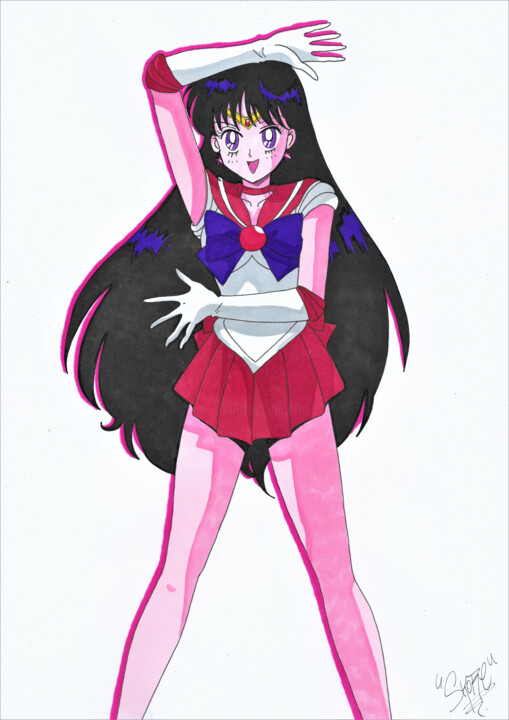 Sailor Mars 图画, 11.8x8.3 in