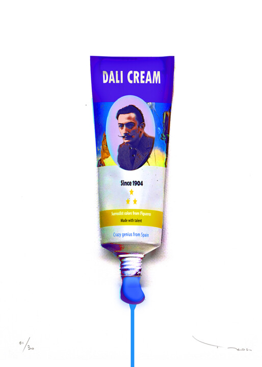 Tehos paint tube - Dali Cream Printmaking, 27.6x19.7 in