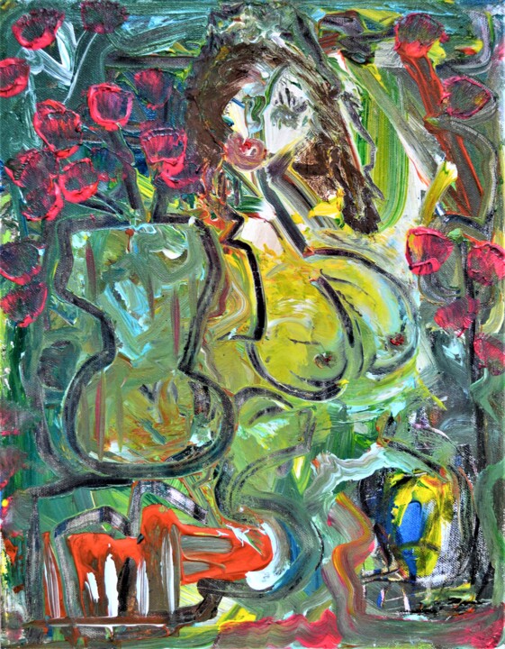 Painting titled "Domingo fácil por l…" by Paul Hartel, Original Artwork, Acrylic Mounted on Wood Stretcher frame