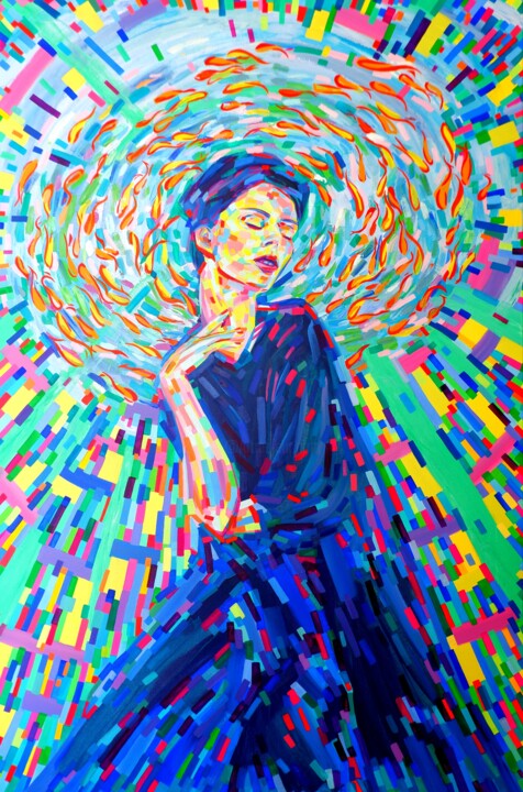 The Goddess of Everything (Madonna with Fishes) 绘画, 47.2x31.5 in