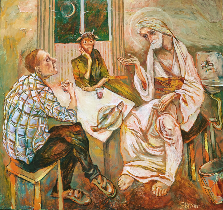 Ночной разговор 绘画, 23.6x25.6 in
