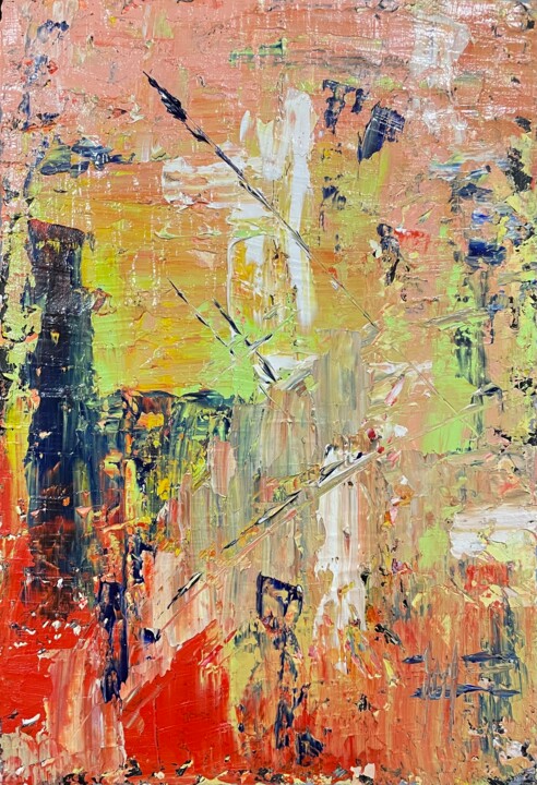 Feu boisé 绘画, 13.8x8.7 in