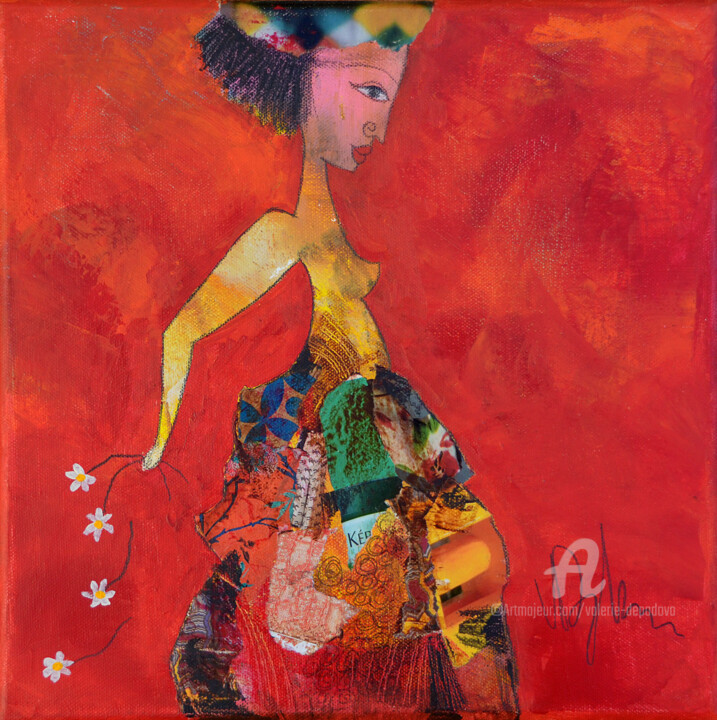 Peinture intitulée "semer des fleurs" par Valérie Depadova, Œuvre d'art originale, Acrylique