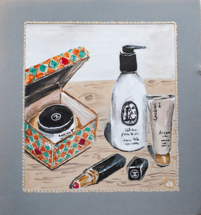 Sur la coiffeuse... 绘画, 8.3x7.7 in