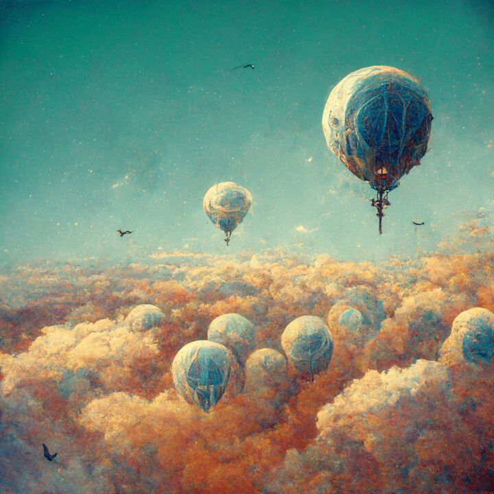 Цифровое искусство под названием "Die Ballons von Car…" - Lukas Kruschenski (Lasimov), Подлинное произведение искусства, Изо…