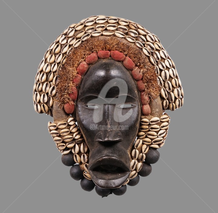 Masque Dan yacouba art tribal art premier KA22MD012 雕塑, 17.7x12.6 in
