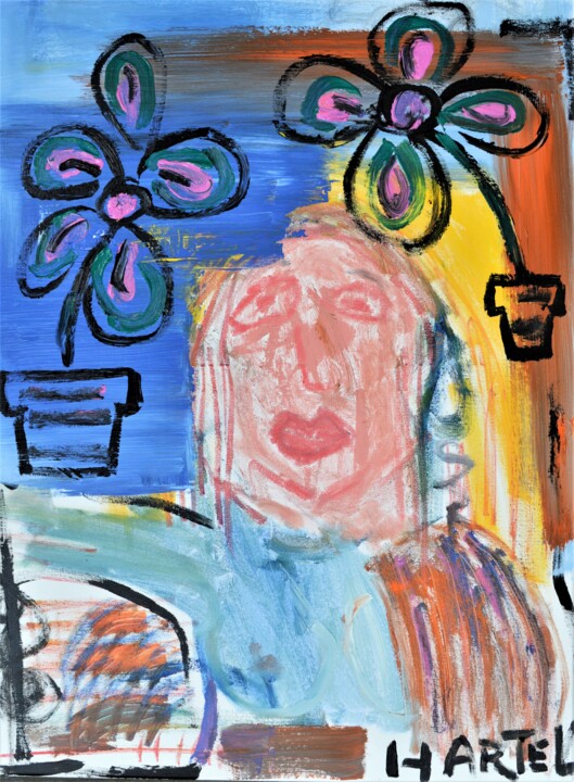 Painting titled "View from a Window" by Paul Hartel, Original Artwork, Acrylic Mounted on Wood Stretcher frame