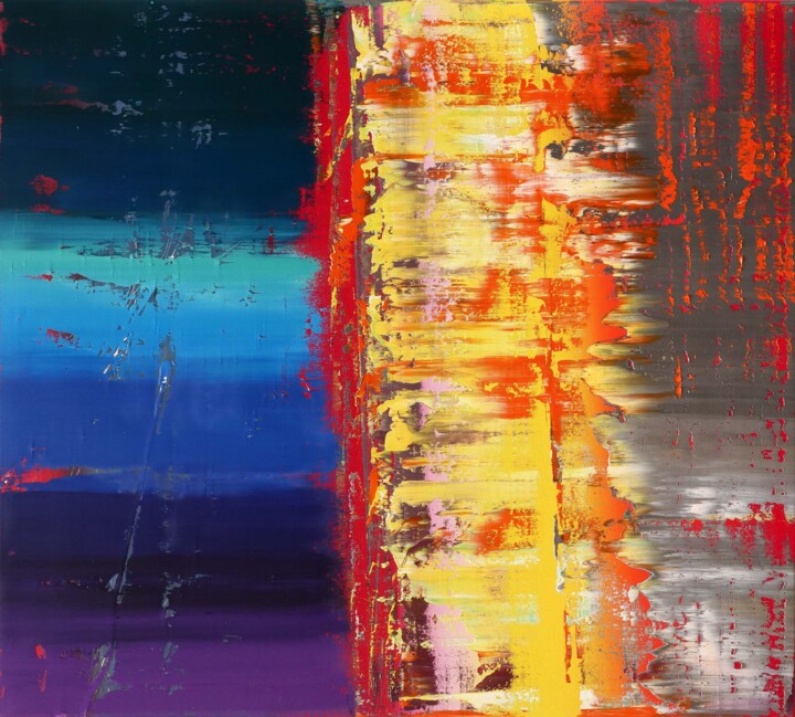 Painting titled "Abstract painting 3…" by Shamanov Vadim, Original Artwork, Oil Mounted on Wood Stretcher frame