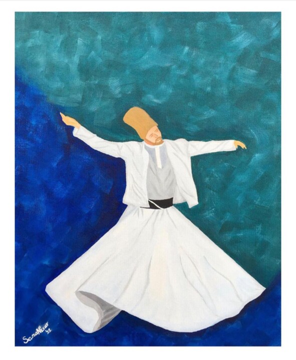 绘画 标题为“Sufi dervish” 由Sana Nisar, 原创艺术品, 丙烯