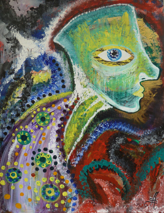 Peinture intitulée "Empreintes d'Etoiles" par Aurélie Sarrazin, Œuvre d'art originale, Acrylique