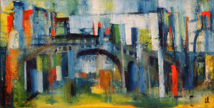 S-Bahn Bogen in Berlin 绘画, 15.8x31.5 in