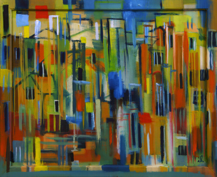 Weg zum Albertinum in Dresden 绘画, 17.3x21.3 in