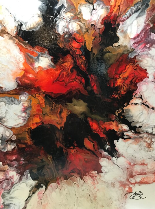 Peinture intitulée "Orage" par Chantal Gosselin, Œuvre d'art originale, Acrylique Monté sur Châssis en bois