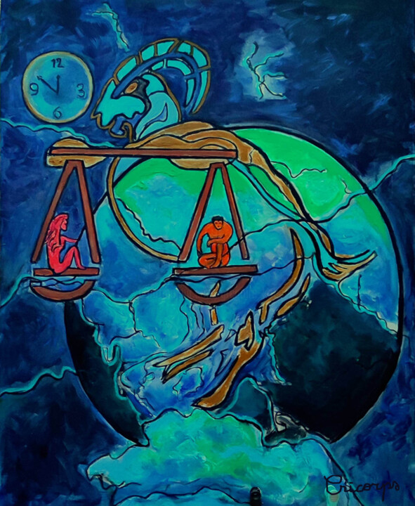 Le Capricorne de l'Apocalypse 绘画, 38.2x28.4 in