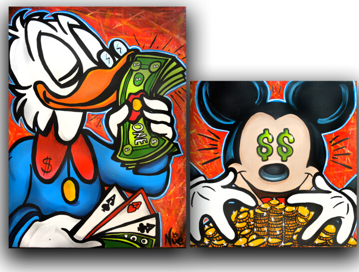 Give me money - Pop Mickey & Scrooge 绘画, 19.7x27.6 in