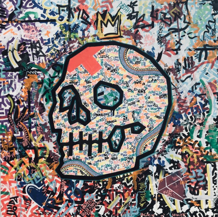 Рисунок под названием "Big skullarr.w2" - Flox Lamil, Подлинное произведение искусства, Маркер