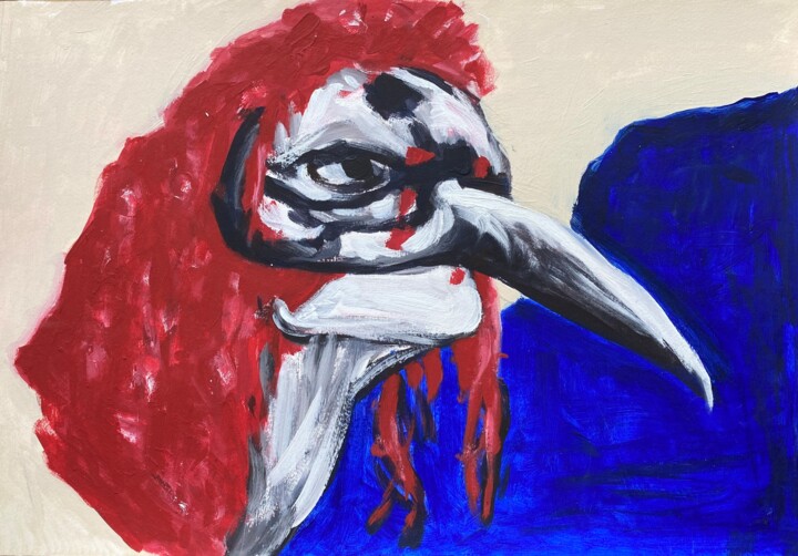 Vogelmaske 绘画, 17.3x25.2 in