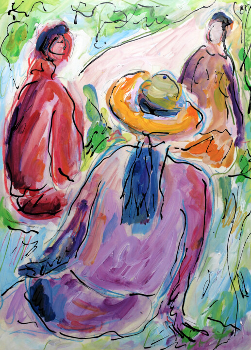 Peinture intitulée "exChapeau d'après G…" par Jean Mirre, Œuvre d'art originale, Huile