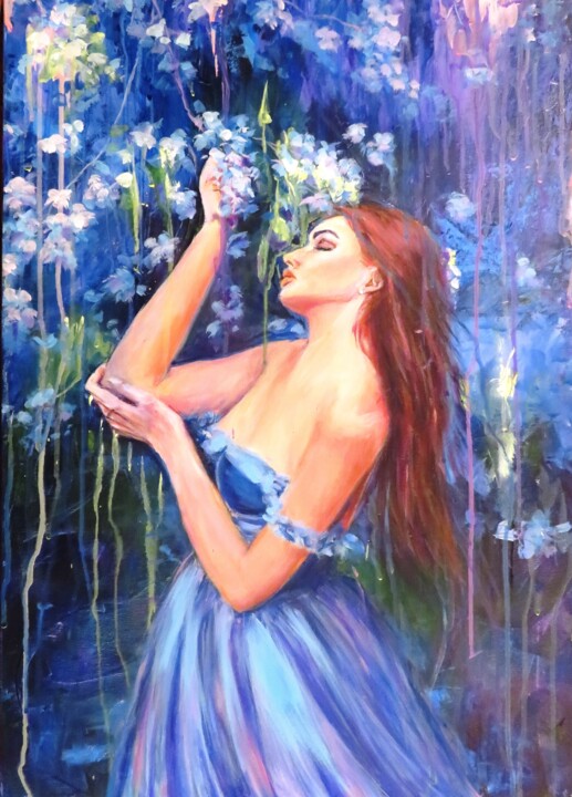 Peinture intitulée "UN SOIR" par Chantal Martin (chm), Œuvre d'art originale, Acrylique Monté sur Châssis en bois