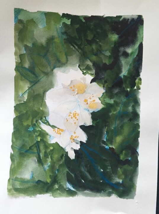 Peinture intitulée "Air" par Aksana Shyrko, Œuvre d'art originale, Aquarelle