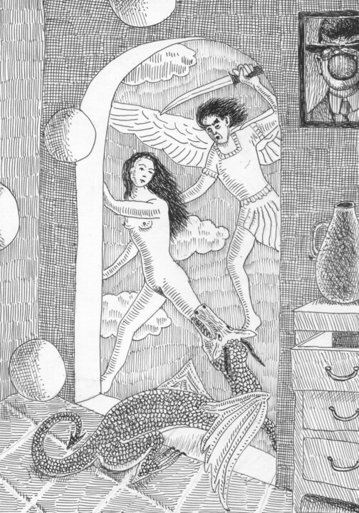 图画,  9.8x6.9 in 