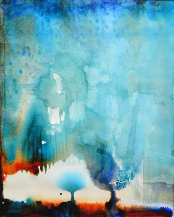 Peinture intitulée "Discrétion - encres…" par Clau Redier-Clément, Œuvre d'art originale, Encre