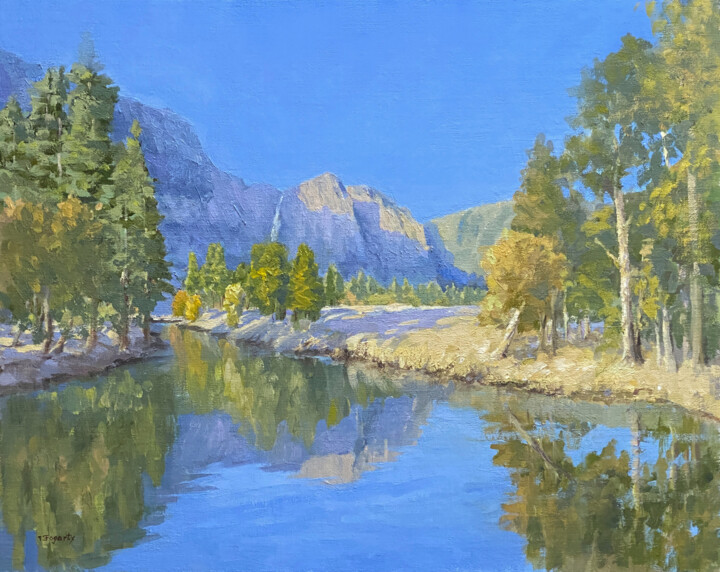 제목이 "View of Yosemite Fa…"인 미술작품 Tatyana Fogarty로, 원작, 기름 기타 단단한 패널에 장착됨