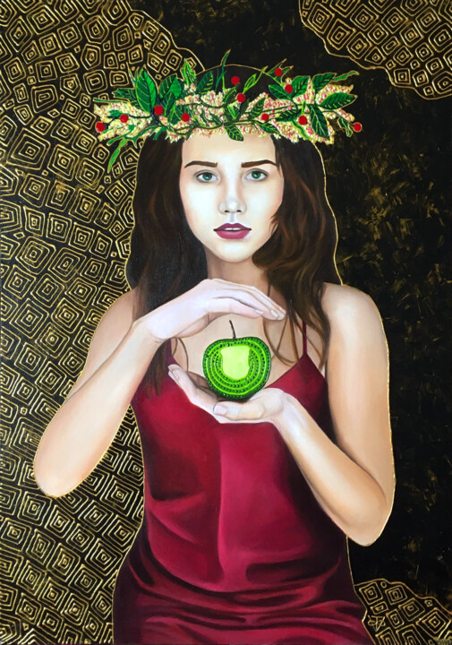 EVA (left wing of diptych) 绘画, 27.6x19.7 in