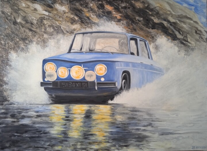 Renault 8 gordini 绘画, 21.3x28.7 in