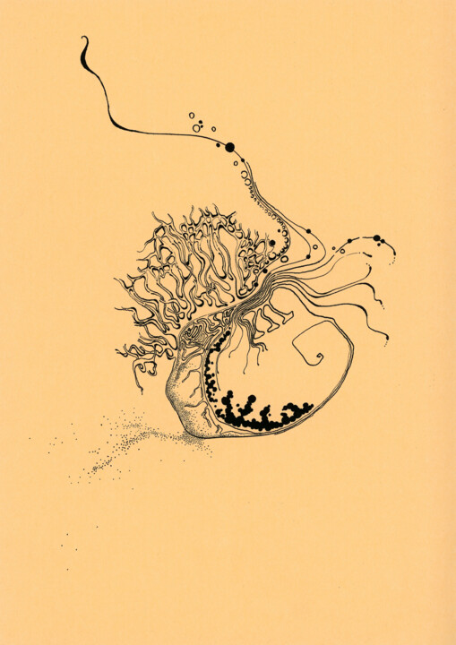 Dibujo titulada "Chords IV" por Elias Tobares, Obra de arte original, Tinta