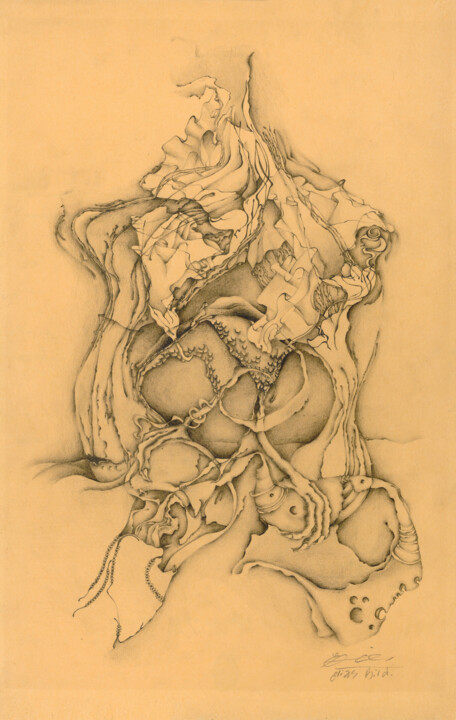 Dibujo titulada "Crack VI" por Elias Tobares, Obra de arte original, Lápiz