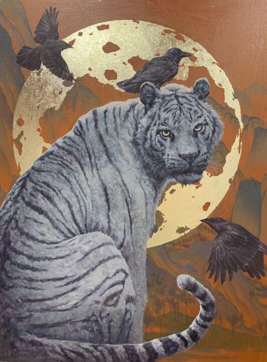 溯古-寅虎 绘画, 47.2x35.4 in