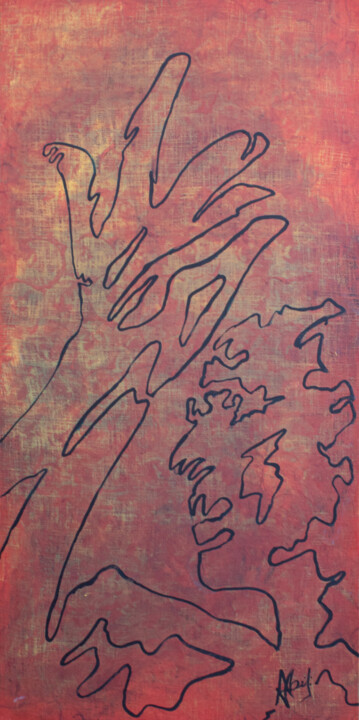 Painting titled "Sculpture mimétique…" by Victor Abel, Original Artwork, Oil Mounted on Wood Panel