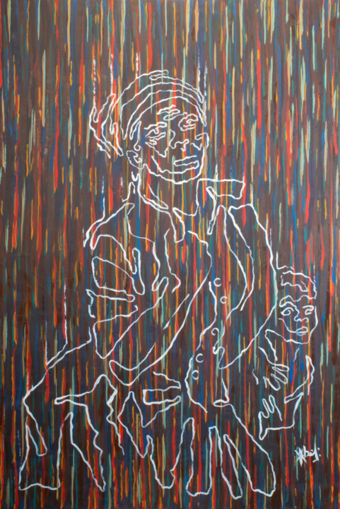 Painting titled "Sculpture mimétique…" by Victor Abel, Original Artwork, Oil Mounted on Wood Panel