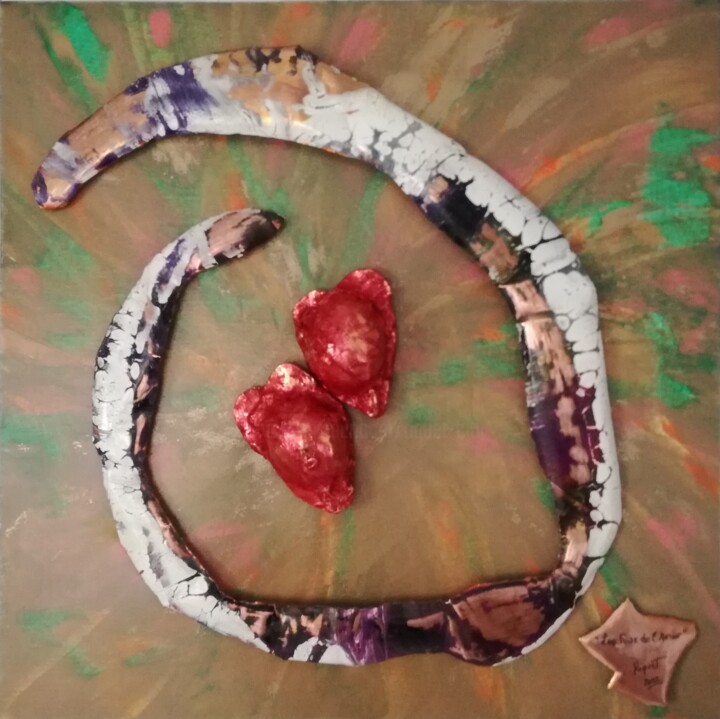 " Les feux de l'amour " 绘画, 19.7x19.7 in