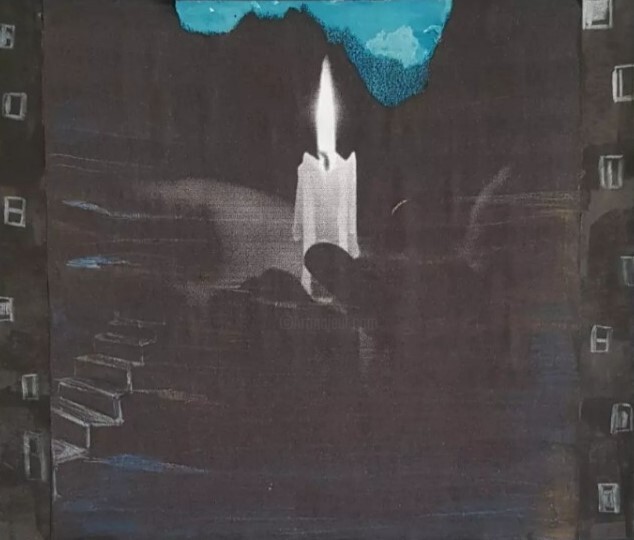 图画 标题为“light in city” 由Nafiseh Jafary, 原创艺术品, 铅笔