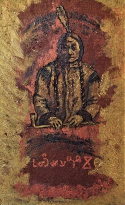 Sitting Bull 绘画, 25x15 in