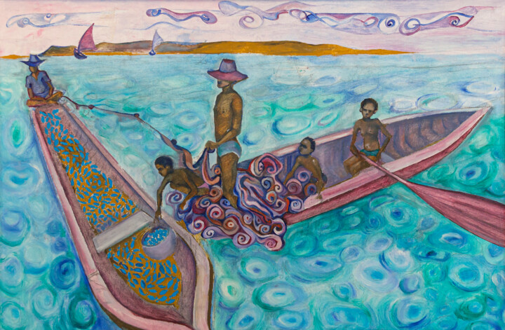 LA PESCA 绘画, 15.8x23.6 in