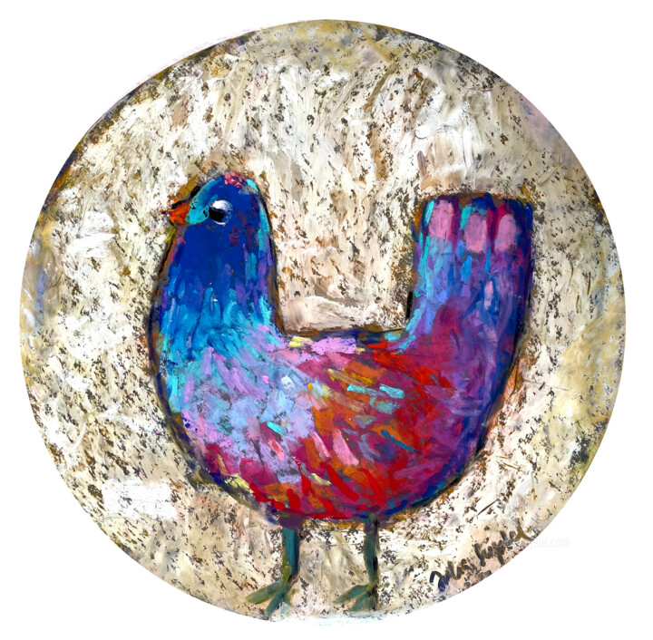 Birdie series: Bird of Luck 图画, 9.8x9.8 in