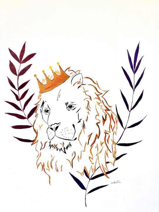 Painting titled "Peinture murale lio…" by Coline Cabré, Original Artwork, Acrylic