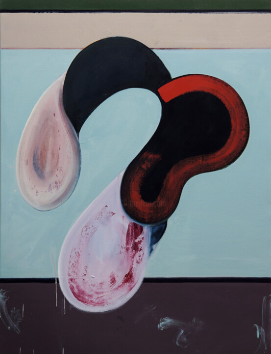 Ζωγραφική με τίτλο "Blob Series No.02" από Jay Chung, Αυθεντικά έργα τέχνης, Λάδι Τοποθετήθηκε στο Ξύλινο φορείο σκελετό