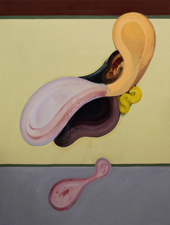 Ζωγραφική με τίτλο "Blob Series No.03" από Jay Chung, Αυθεντικά έργα τέχνης, Λάδι Τοποθετήθηκε στο Ξύλινο φορείο σκελετό