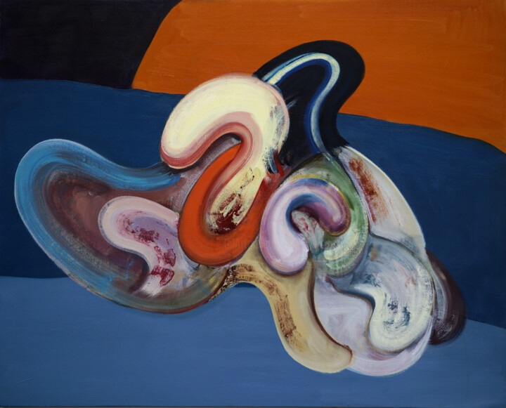 Ζωγραφική με τίτλο "Blob Series No.04" από Jay Chung, Αυθεντικά έργα τέχνης, Λάδι Τοποθετήθηκε στο Ξύλινο φορείο σκελετό
