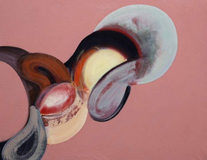 Painting titled "Blob Series No.06" by Jay Chung, Original Artwork, Oil Mounted on Wood Stretcher frame