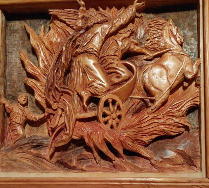 Sculpture titled "Евангелистская Серия" by Mikhail Kuzmenko, Original Artwork, Wood