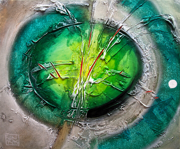 Painting titled "EXPANSION 7846 3D T…" by Jakub Jecminek, Original Artwork, Acrylic Mounted on Wood Stretcher frame